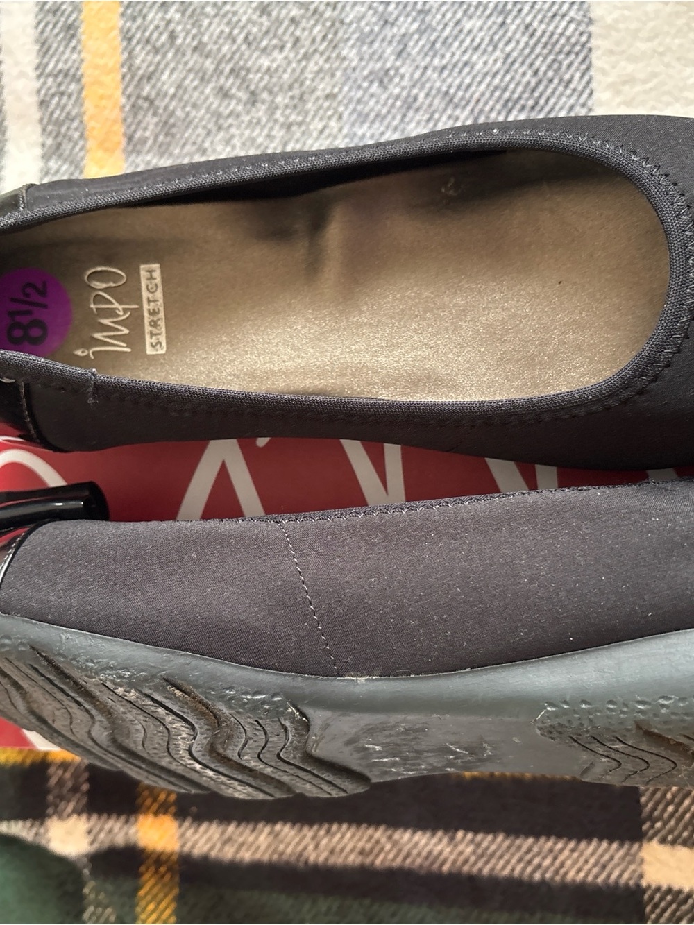 Impo Black Stretch Slip-On Ballet Flats